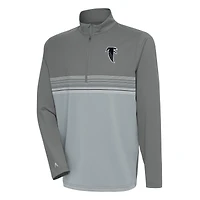 Men's Antigua Steel Atlanta Falcons Team Logo Throwback Pace Quarter-Zip Pullover Top