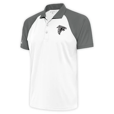 Men's Antigua White/Gray Atlanta Falcons Metallic Logo Nova Polo