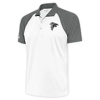 Men's Antigua White/Gray Atlanta Falcons Metallic Logo Nova Polo