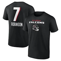 T-shirt noir Bijan Robinson pour homme avec nom et numéro de l'équipe des Atlanta Falcons