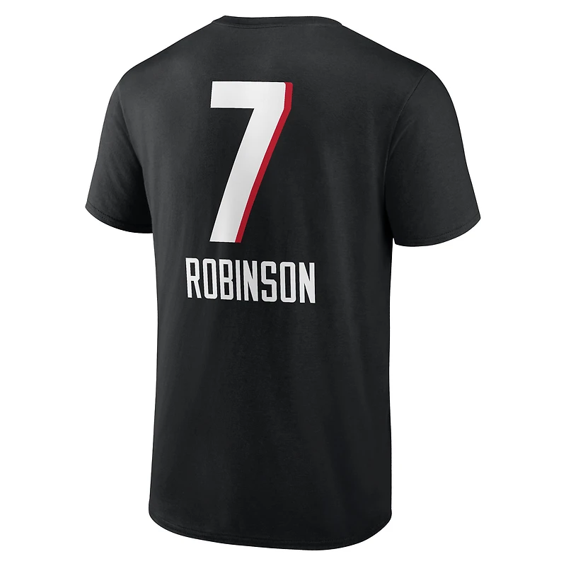Men's Bijan Robinson Black Atlanta Falcons Team Wordmark Name & Number T-Shirt