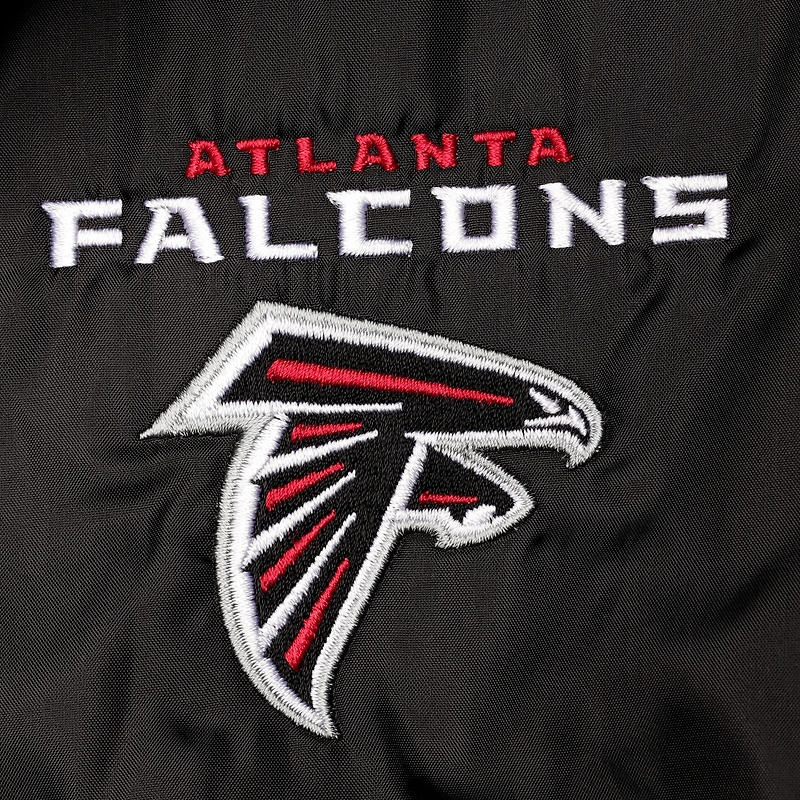 Veste coupe-vent raglan classique à boutons-pression pour homme Atlanta Falcons Coaches noire