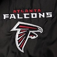Veste coupe-vent raglan classique à boutons-pression pour homme Atlanta Falcons Coaches noire
