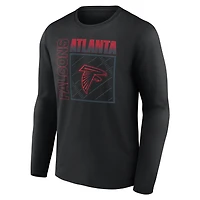 T-shirt à manches longues noir pour homme Atlanta Falcons Home Field Pop personnalisé avec nom et numéro