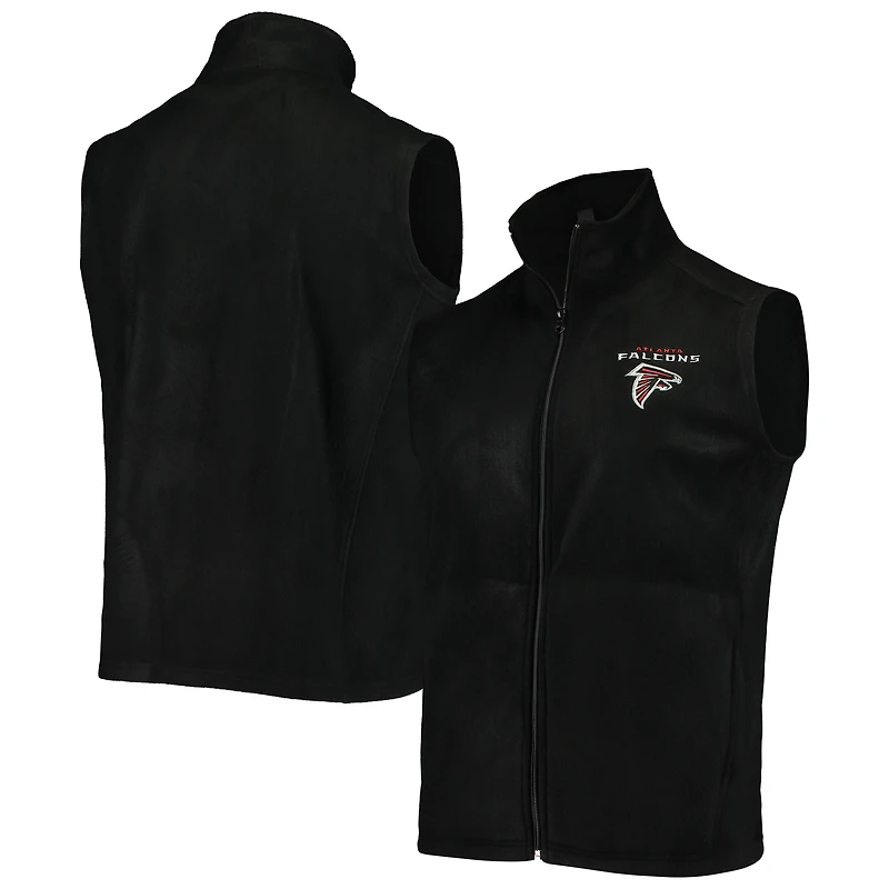Débardeur entièrement zippé en polaire Houston Atlanta Falcons noir pour homme