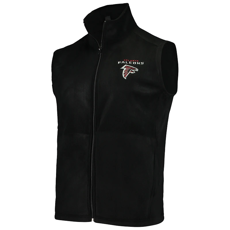 Débardeur entièrement zippé en polaire Houston Atlanta Falcons noir pour homme