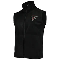 Débardeur entièrement zippé en polaire Houston Atlanta Falcons noir pour homme