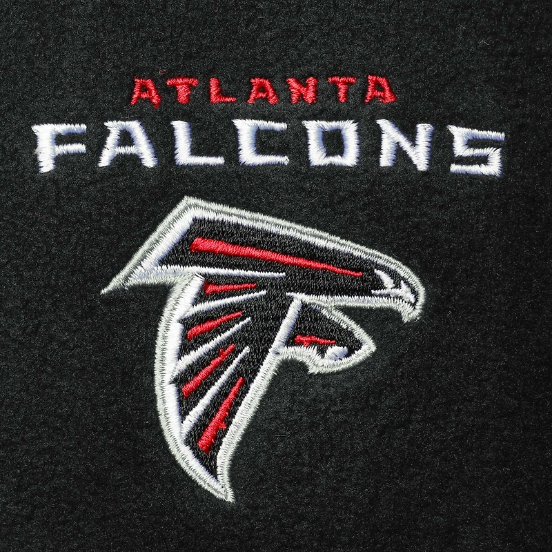 Débardeur entièrement zippé en polaire Houston Atlanta Falcons noir pour homme