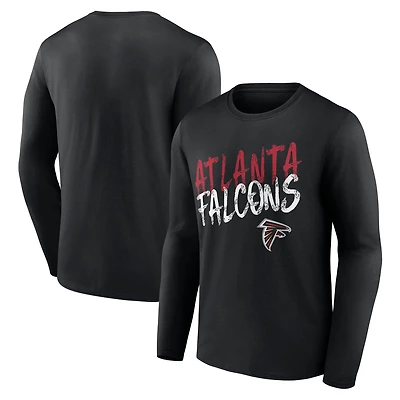 Men's Black Atlanta Falcons Hustle Long Sleeve T-Shirt