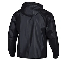 Men's Champion Black Atlanta Falcons Packable Hooded Windbreaker Half-Zip Jacket