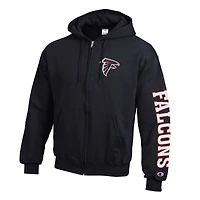 Sweat à capuche zippé Champion noir Atlanta Falcons en polaire Powerblend pour homme