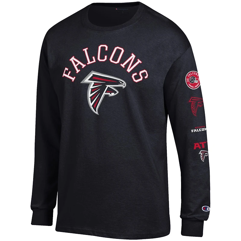 Men's Champion  Black Atlanta Falcons Seal Long Sleeve T-Shirt