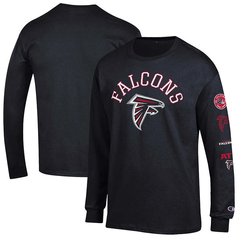 Men's Champion Black Atlanta Falcons Seal Long Sleeve T-Shirt