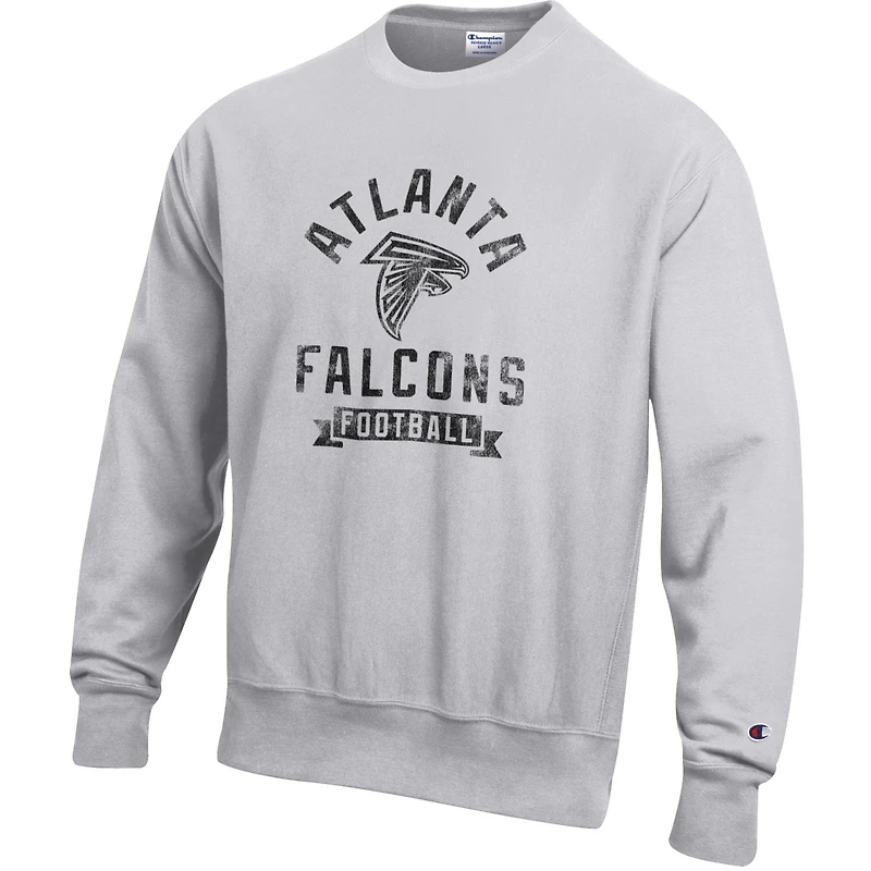 Sweat-shirt en molleton à tissage inversé Champion Heather Grey pour homme des Falcons d'Atlanta