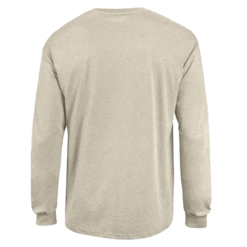Men's Champion Heather Oatmeal Atlanta Falcons White Ink Jersey Long Sleeve T-Shirt