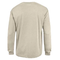 Men's Champion  Heather Oatmeal Atlanta Falcons White Ink Jersey Long Sleeve T-Shirt