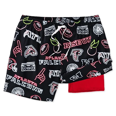 Maillot de bain classique doublé noir Chubbies des Falcons d'Atlanta The Neon 5,5 pouces pour homme