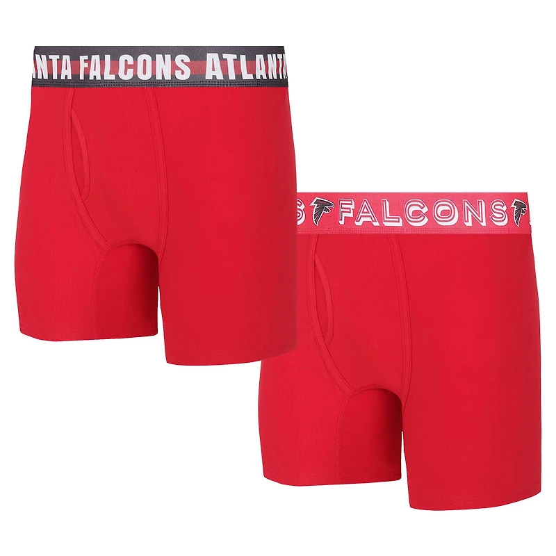 Pack de deux boxers en tricot jauge Concepts Sport Atlanta Falcons pour hommes