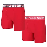 Pack de deux boxers en tricot jauge Concepts Sport Atlanta Falcons pour hommes