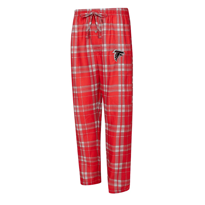 Men's Concepts Sport Red/Heather Gray Atlanta Falcons Regulate Long Sleeve T-Shirt and Plaid Pant Set
