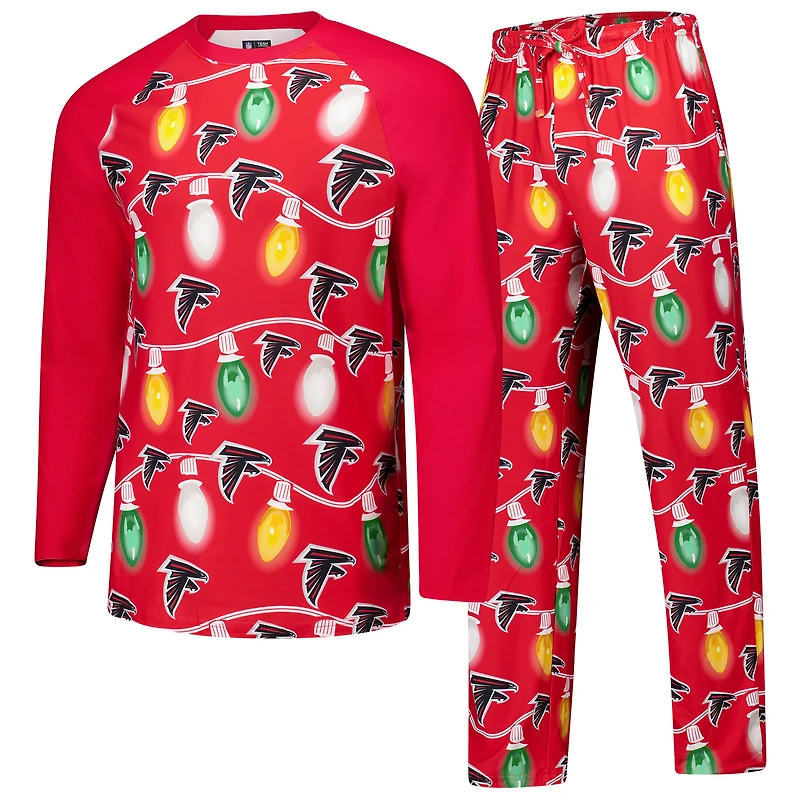 Ensemble haut à manches longues et pantalon en tricot raglan Garland des Falcons d'Atlanta pour homme Concepts Sport Red