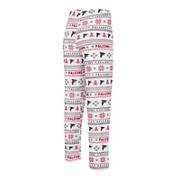 Ensemble de nuit pour homme Concepts Sport blanc/rouge Atlanta Falcons Tinsel Raglan à manches longues et pantalon