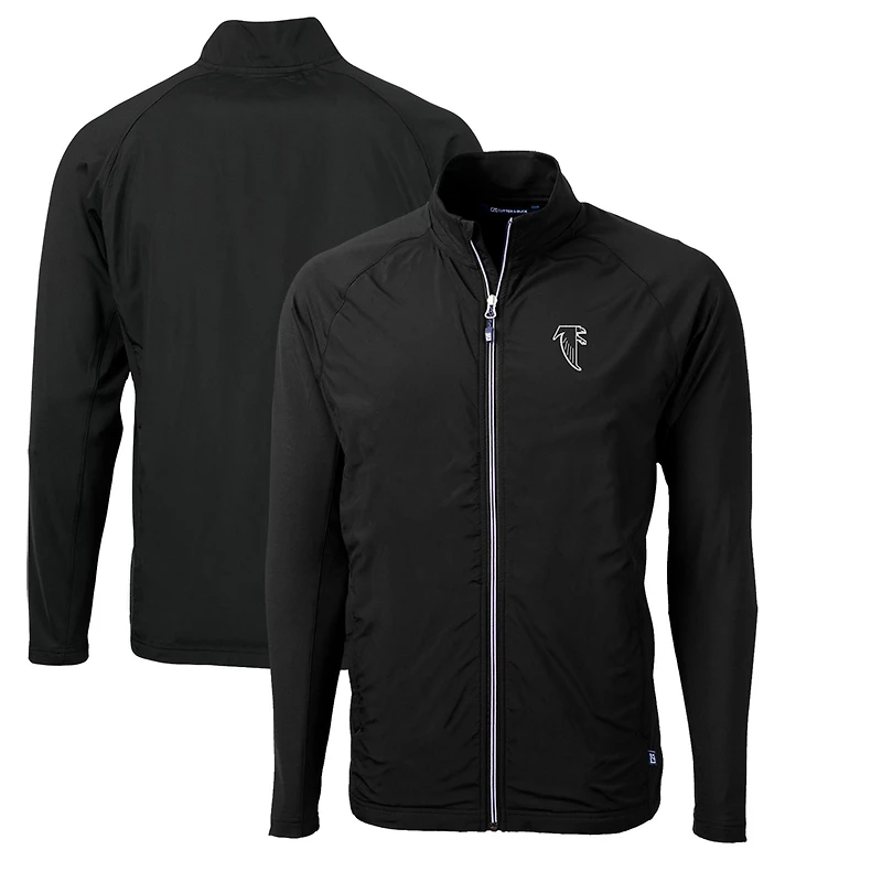 Veste rétro Cutter & Buck Atlanta Falcons Adapt Eco Knit Hybrid Recycled Grandes Tailles, noire, pour homme