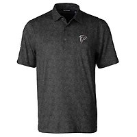 Men's Cutter & Buck Black Atlanta Falcons Pike Constellation Print Stretch Polo