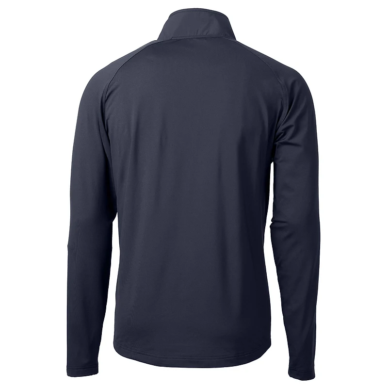 Men's Cutter & Buck Navy Atlanta Falcons Adapt Eco Knit Hybrid Recycled Quarter-Zip Pullover Top