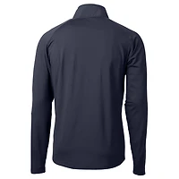Men's Cutter & Buck Navy Atlanta Falcons Adapt Eco Knit Hybrid Recycled Quarter-Zip Pullover Top