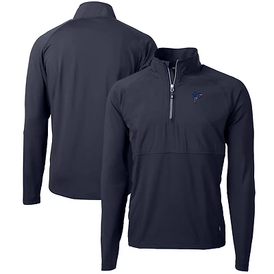 Men's Cutter & Buck Navy Atlanta Falcons Adapt Eco Knit Hybrid Recycled Quarter-Zip Pullover Top