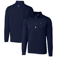 Men's Cutter & Buck Navy Atlanta Falcons Big Tall Traverse Stretch Quarter-Zip Pullover Top