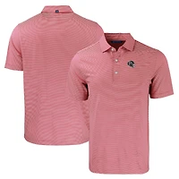 Men's Cutter & Buck  Red/White Atlanta Falcons Helmet Forge Eco Double Stripe Stretch Recycled Polo
