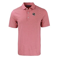 Men's Cutter & Buck  Red/White Atlanta Falcons Helmet Forge Eco Double Stripe Stretch Recycled Polo
