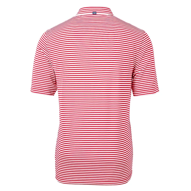 Polo homme Cutter & Buck rouge Atlanta Falcons Throwback Logo Virtue Eco Pique Stripe recyclé grande taille