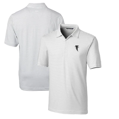 Polo extensible à rayures crayon Forge pour homme, blanc, avec logo rétro des Falcons d'Atlanta, Cutter & Buck, taille grande et