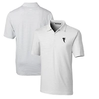 Polo à rayures fines stretch Cutter & Buck blanc Atlanta Falcons Throwback Logo grandes tailles pour homme