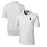 Men's Cutter & Buck White Atlanta Falcons Throwback Logo Forge Pencil Stripe Stretch Polo