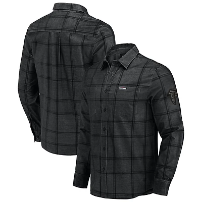 Chemise boutonnée en velours côtelé micro noir Atlanta Falcons pour homme, collection Darius Rucker par Fanatics