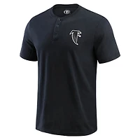 T-shirt Henley délavé noir pour homme de la collection Darius Rucker Fanatics des Falcons d'Atlanta