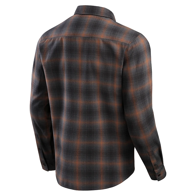 Chemise boutonnée à manches longues en flanelle classique pour homme de la collection Darius Rucker Fanatics, couleur tan, des Falcons d'Atlanta