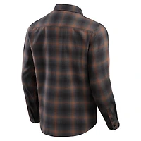 Chemise boutonnée à manches longues en flanelle classique pour homme de la collection Darius Rucker Fanatics, couleur tan, des Falcons d'Atlanta