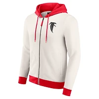 Sweat à capuche zippé crème pour homme de la collection Darius Rucker par Fanatics, motif graphique vieilli des Falcons d'Atlanta