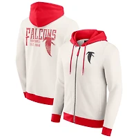 Sweat à capuche zippé crème pour homme de la collection Darius Rucker par Fanatics, motif graphique vieilli des Falcons d'Atlanta