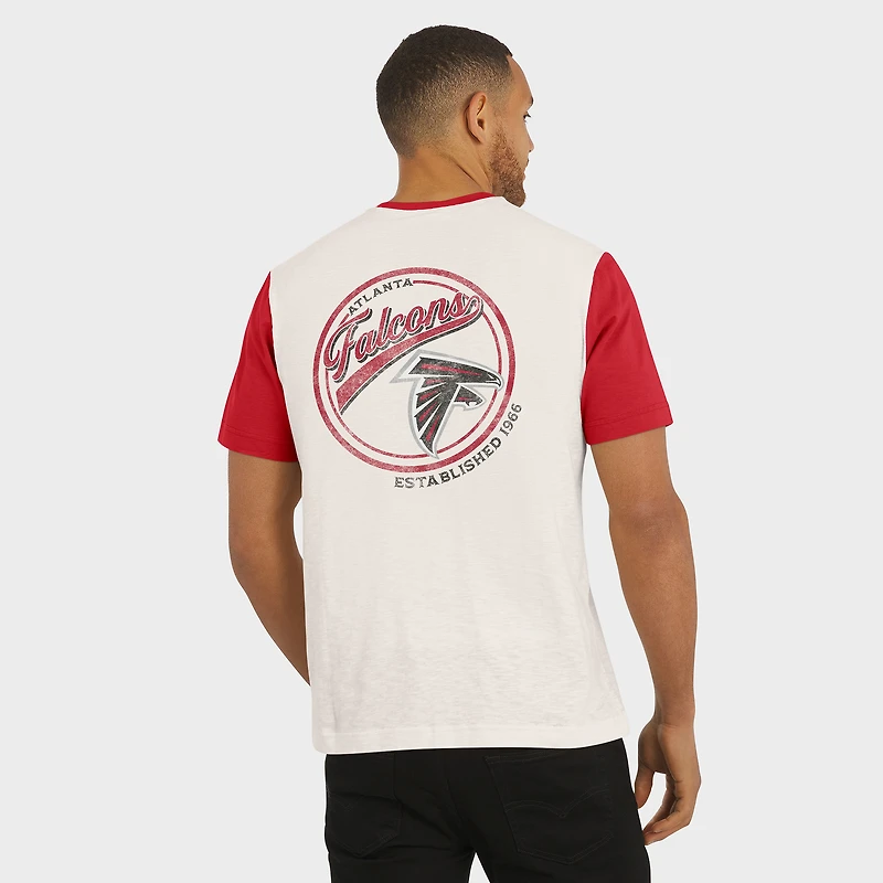 T-shirt Henley à poche flammée couleur crème Atlanta Falcons de la collection Darius Rucker par Fanatics pour homme