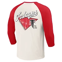 T-shirt à manches 3/4 raglan rouge/blanc pour homme de la collection Darius Rucker par Fanatics des Falcons d'Atlanta