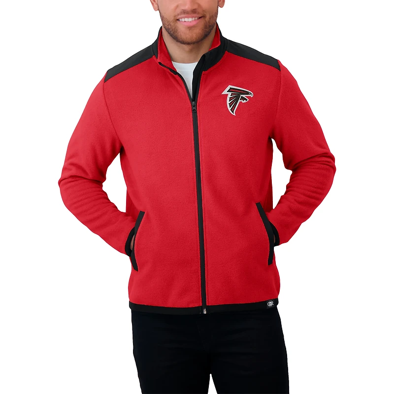 Men's Darius Rucker Collection by Fanatics Red Atlanta Falcons Color Block Polar Fleece Full-Zip Jacket