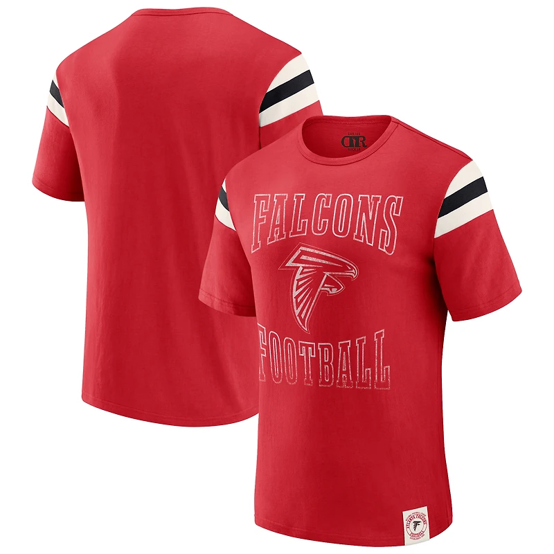 Men's Darius Rucker Collection by Fanatics  Red Atlanta Falcons Football Stripe Sleeve T-Shirt