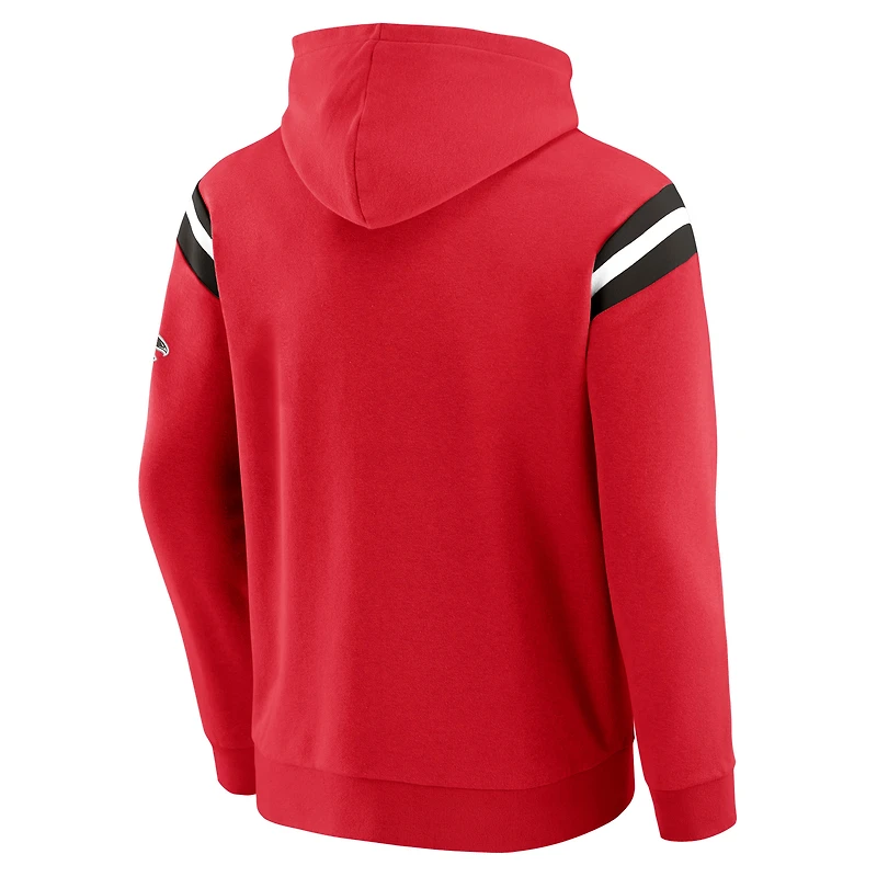 Men's Darius Rucker Collection by Fanatics Red Atlanta Falcons Football Washed Pullover Hoodie