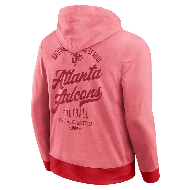 Sweat à capuche en tricot ton sur pour homme de la collection Darius Rucker Fanatics, rouge, Atlanta Falcons
